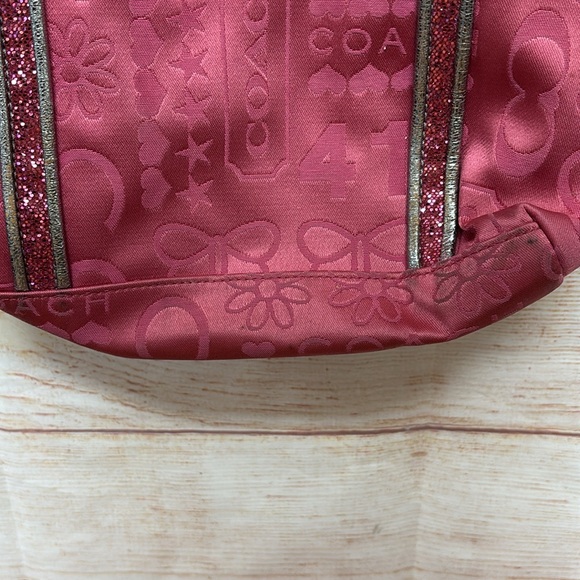 RARE Coach Bandana Glitter Pink and silver tote bag - Picture 3 of 8